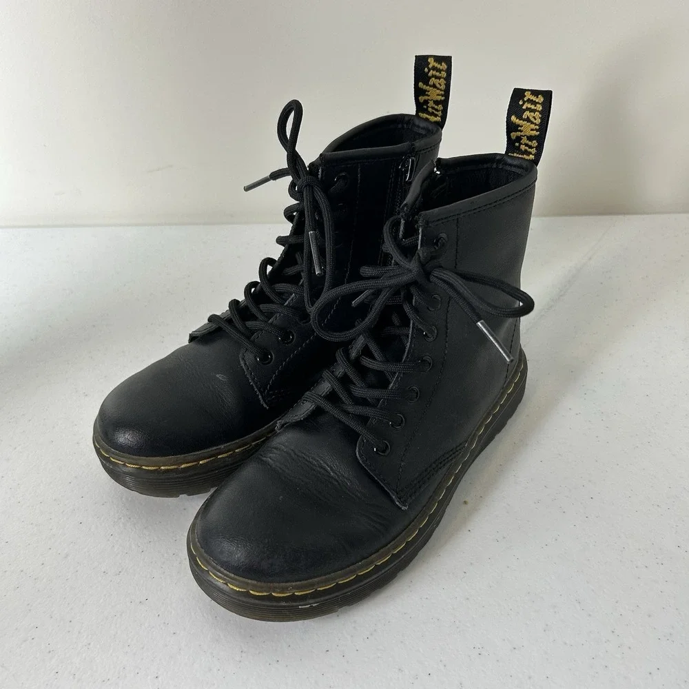 Doc Martens Boots Kids 2 Zavala J Leather Combat Black